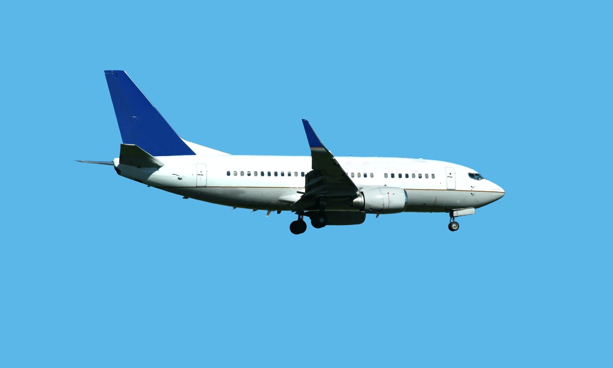 Passenger jet plane landing